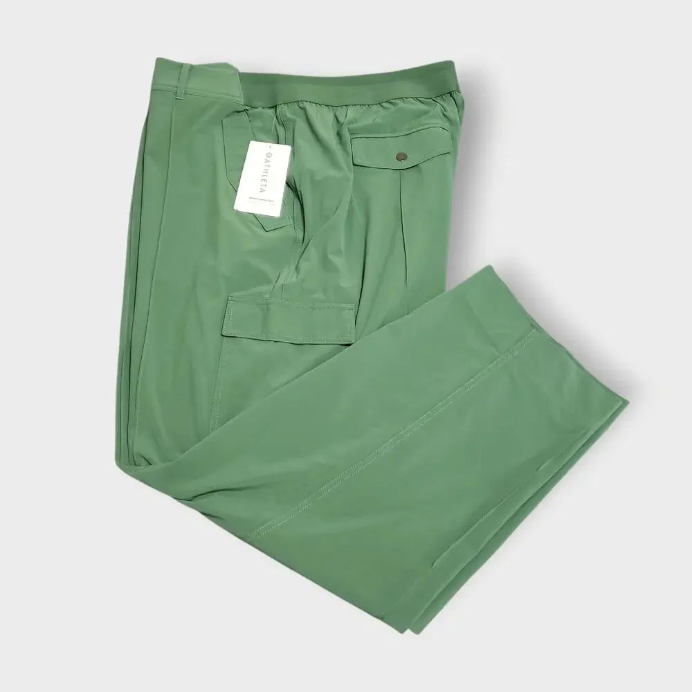 NWT Athleta Vienna Cargo Pant Green Plus Sz 24 Athleisure Travel Active Athletic